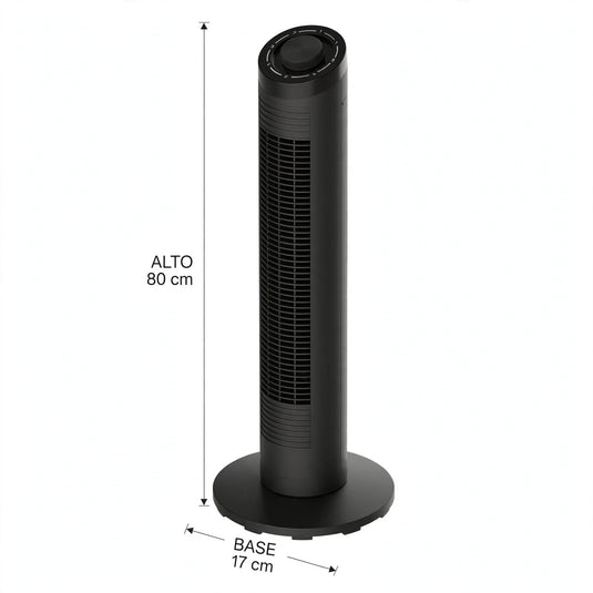 Ventilador De Torre Ventus 32, Negro, 3 velocidades con función de oscilación