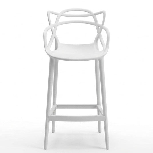 Set de 2 Sillas para Bar Palermo, Blanco, con Reposa Pies Doble Propósito
