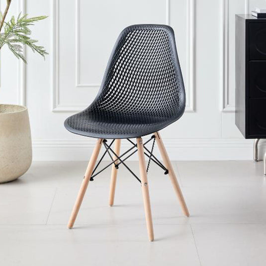 Silla Marcus, Color Negro, Con espaldar y patas en Madera