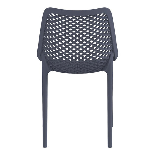 Silla Miame, Gris Oscuro, con Espaldar y Reposa Brazos