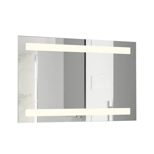 Espejo rectangular Udine gris con sandblasting 90x60 cm - medidas