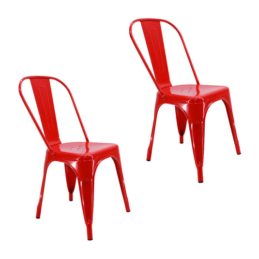 Kit por 2 Silla Tolix Metalica Para Comedor Restaurante - Roja