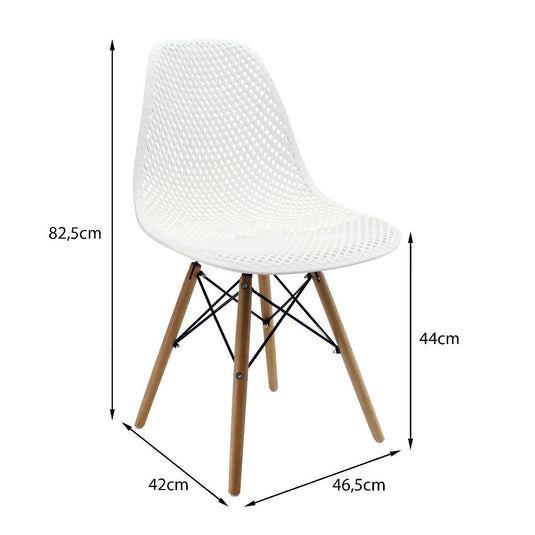 Kit por 2 Silla Air Eames Para Sala Comedor Restaurante - Blanca