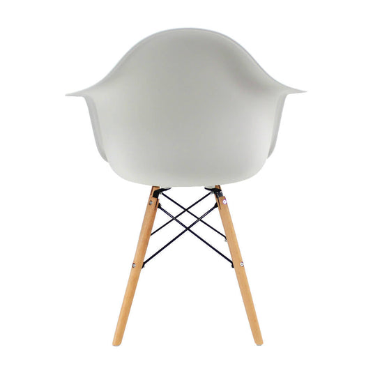 Kit por 2 Silla Eames Con Brazos Patas en Madera - Blanca