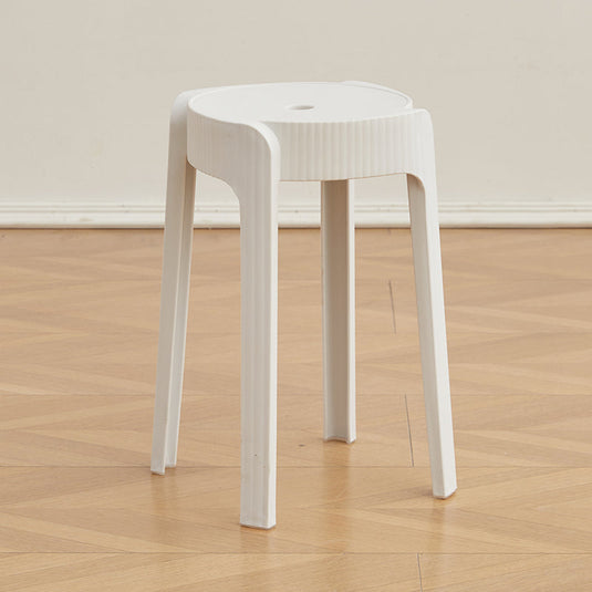 Set de 4 Butacos Apilable Maison, Color Blanco, Diseño Moderno