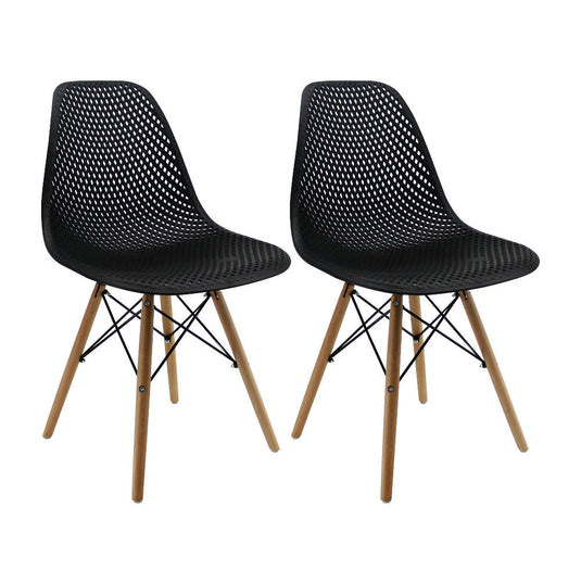Kit por 2 Silla Air Eames Para Sala Comedor Restaurante - Negra