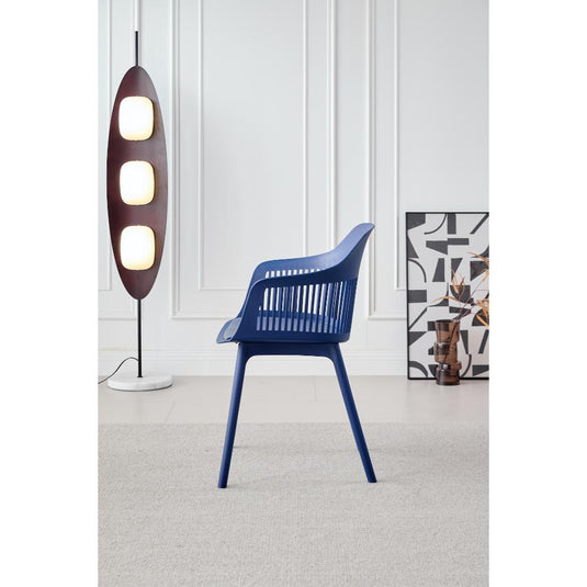 Set de 2 Sillas con Cojín Max, Color Azul, con Espaldar en Rejilla