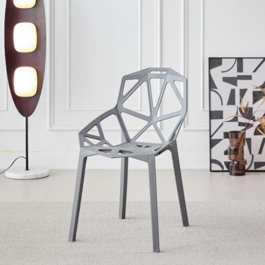 Silla Roxy, Color Gris Oscuro, con Espaldar y Diseño Moderno