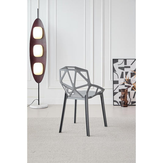 Silla Roxy, Color Gris Oscuro, Con espaldar y diseño Moderno