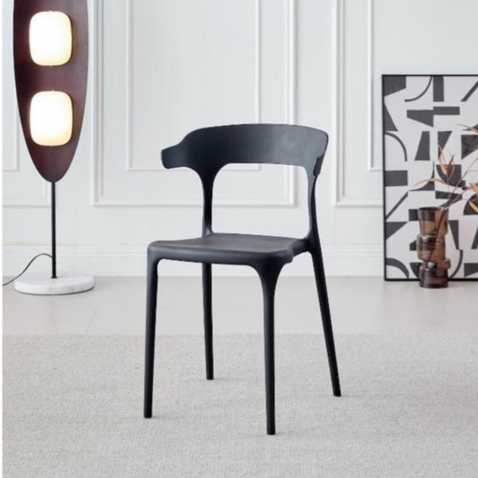 Silla Elena, Color Negro, con Espaldar y Diseño Moderno