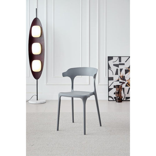 Silla Elena, Color Gris Oscuro, Con espaldar y diseño Moderno X4