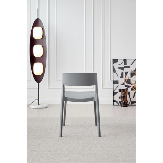 Silla Monaco, Color Gris Oscuro, Con espaldar y diseño Moderno X4