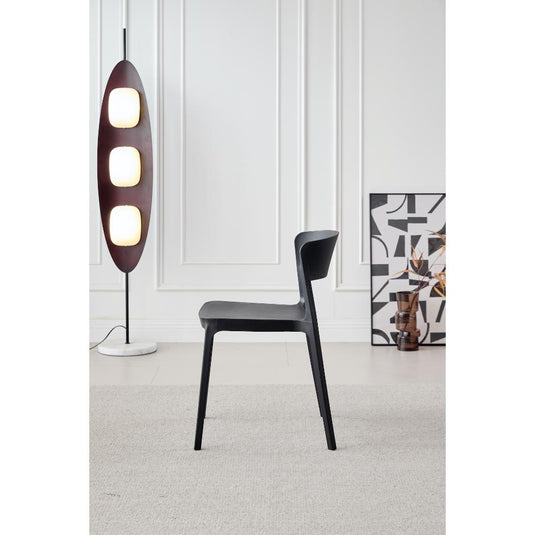 Silla Monaco, Color Negro, Con espaldar y diseño Moderno X4