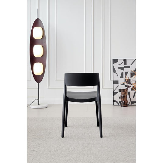 Silla Monaco, Color Negro, Con espaldar y diseño Moderno X4