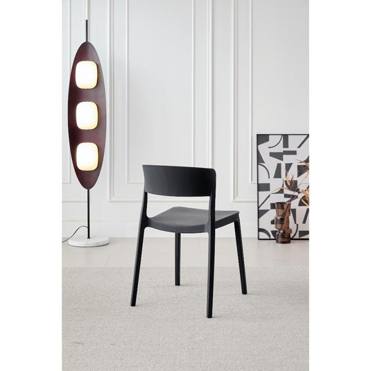 Silla Monaco, Color Negro, Con espaldar y diseño Moderno X4