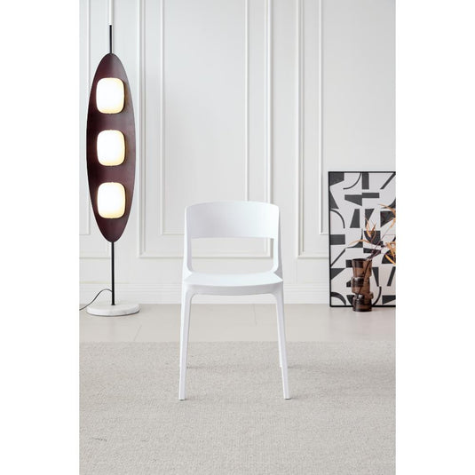 Silla Monaco, Color Blanco, Con espaldar y diseño Moderno X2