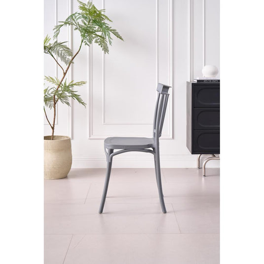 Silla Claus, Color Gris Oscuro, Con espaldar y diseño minimalista