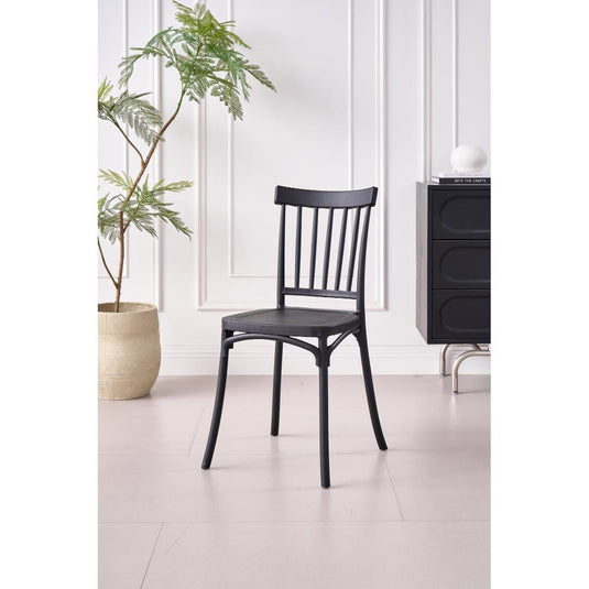 Silla Claus, Color Negro, Con espaldar y diseño minimalista