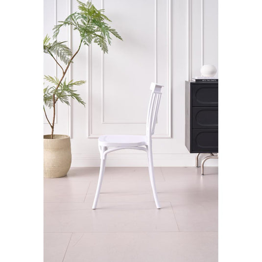 Silla Claus, Color Blanco, Con espaldar y diseño minimalista