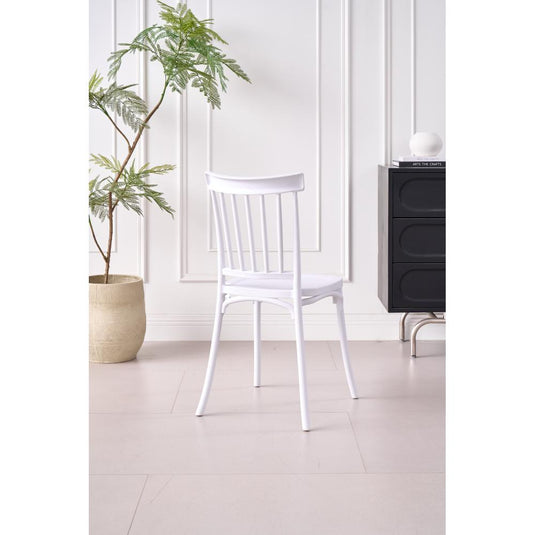 Silla Claus, Color Blanco, Con espaldar y diseño minimalista