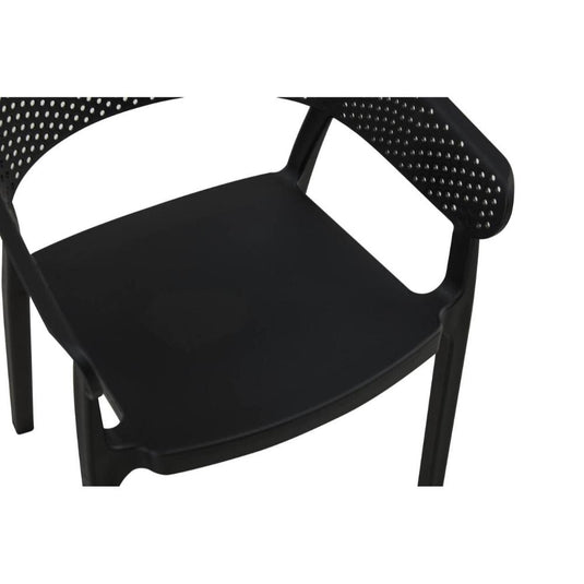 Set de 4 Sillas Manaos, Negro, con Espaldar Minimalista y Diseño Moderno