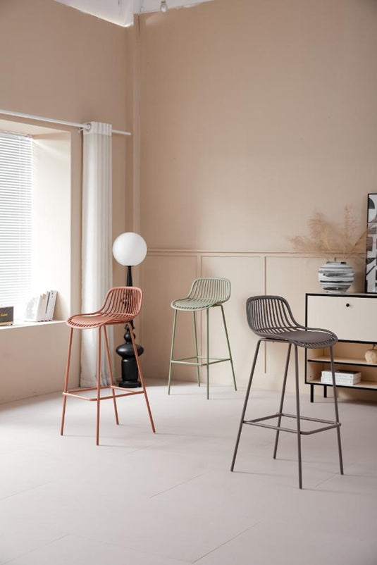 Butaco para Barra Tulum, Color Taupe, Diseño Moderno