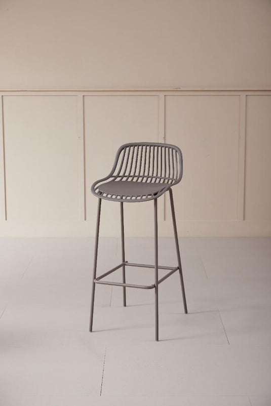 Butaco para Barra Tulum, Color Taupe, Diseño Moderno