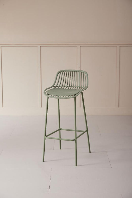 Butaco para Barra Tulum, Color Verde Olivo, Diseño Moderno