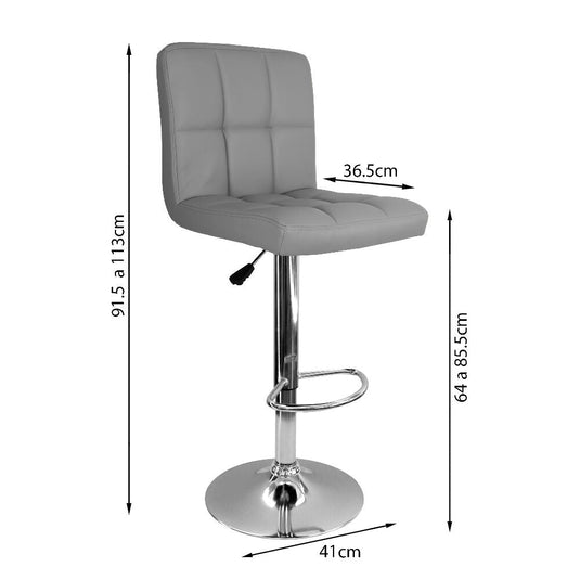 kit por 3 Silla Acolchada Tipo Bar - Gris
