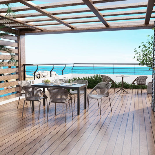 Silla Senit con Brazos, Color Taupe, Con espaldar y diseño Moderno