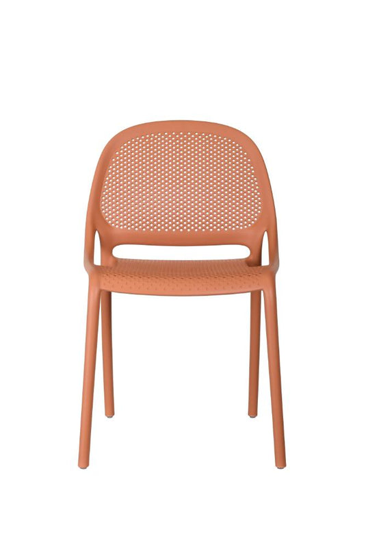 Silla Tolondo, Color Rojo, Con espaldar redondo transpirable y diseño minimalista