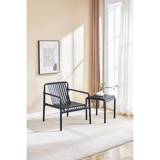 Set de 4 Sillas Lounge Parma, Negro, con Espaldar y Diseño Moderno