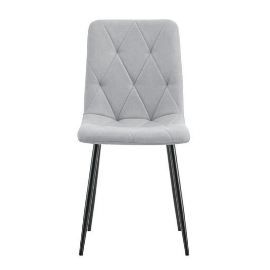 Set de 4 Sillas de Comedor Napoles, Gris, con Espaldar y Diseño Moderno