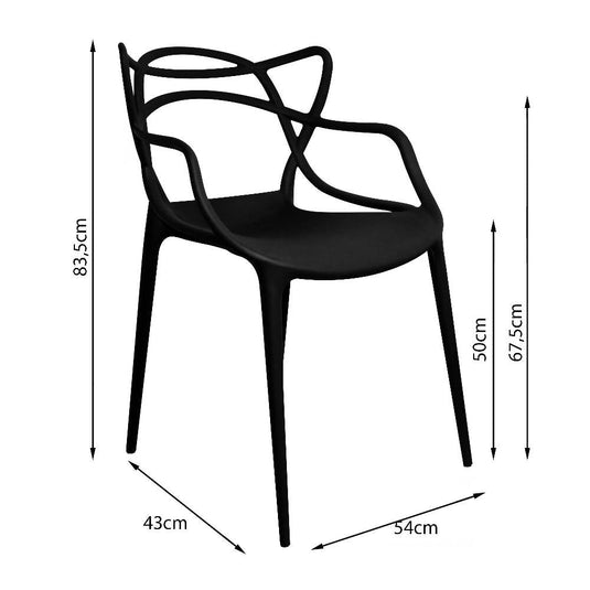 Kit por 2 Silla Solna Para Sala Comedor Jardín - Negro