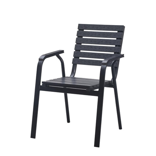 Set de 2 Sillas Comedor Exterior Rapel Negro, con Cómodo Espaldar