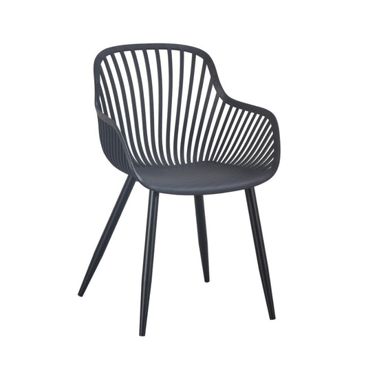 Set de 4 Sillas Victoria, Negro, con Espaldar Minimalista y Diseño Moderno