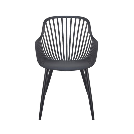Set de 2 Sillas Victoria, Negro, con Espaldar Minimalista y Diseño Moderno