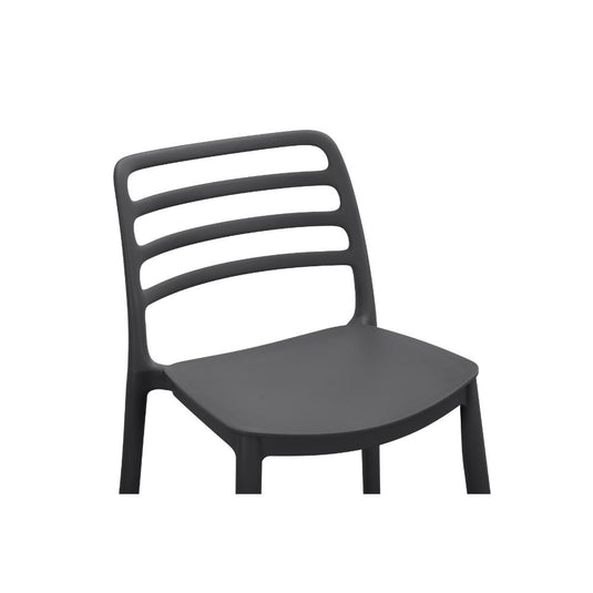 Set de 4 Sillas para Bar Palawan, Negro, con Espaldar Abierto y Diseño Minimalista