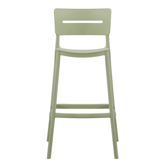 Set de 2 Sillas para Bar Manila, Verde, con Espaldar Rectangular y Diseño Moderno