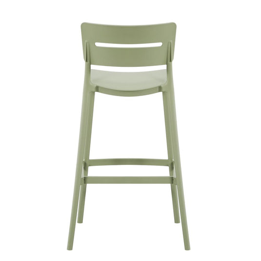 Set de 4 Sillas para Bar Manila, Verde, con Espaldar Rectangular y Diseño Moderno