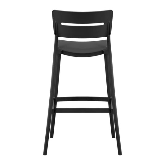 Silla para Bar Manila, Negro, con Espaldar Rectangular y Diseño Moderno