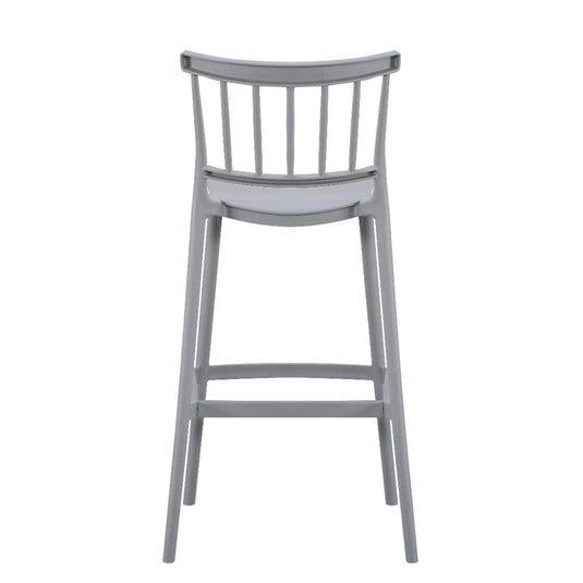 Set de 2 Sillas para Bar Oxford, Gris, con Espaldar en Barras y Diseño Minimalista