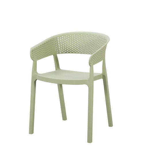 Set de 4 Sillas Manaos, Verde, con Espaldar Minimalista y Diseño Moderno