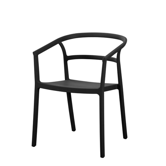 Set de 2 Sillas Porto, Negro, con Espaldar Minimalista y Diseño Moderno