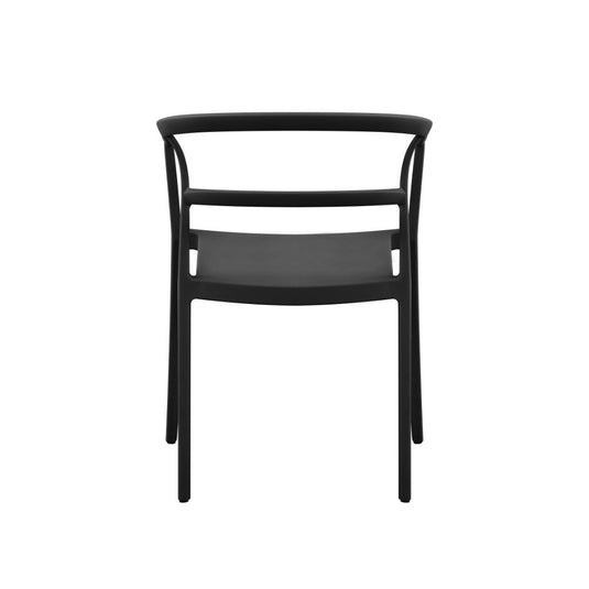 Set de 2 Sillas Porto, Negro, con Espaldar Minimalista y Diseño Moderno