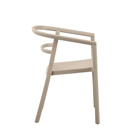 Set de 2 Sillas Porto, Taupe, con Espaldar Minimalista y Diseño Moderno