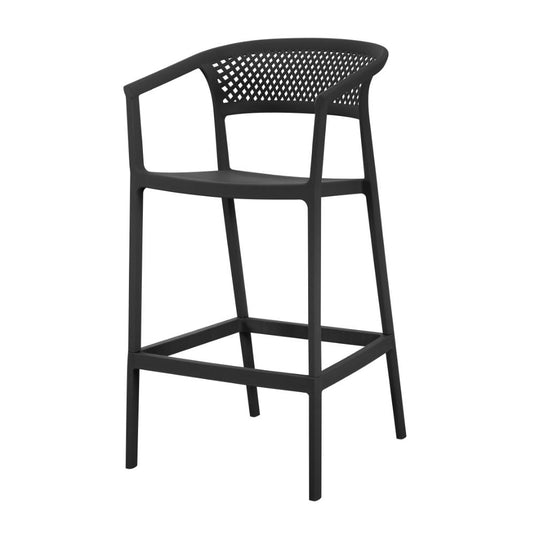 Set de 4 Sillas para Bar Salvador, Negro, con Reposa Pies Doble Proposito