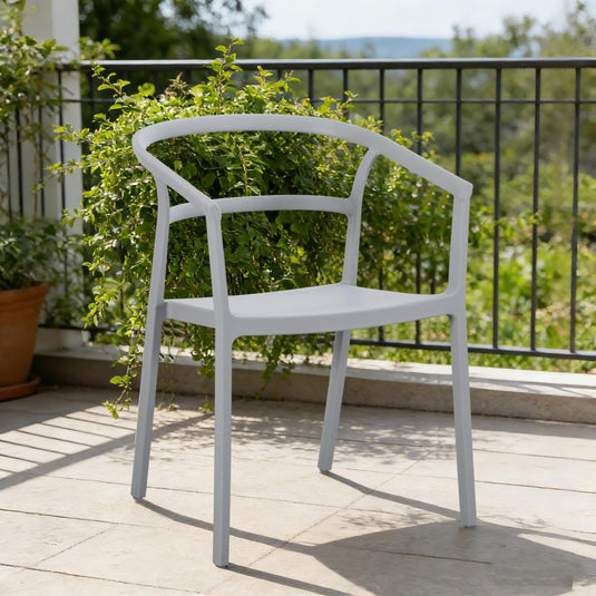 Set de 2 Sillas Porto, Gris, con Espaldar Minimalista y Diseño Moderno