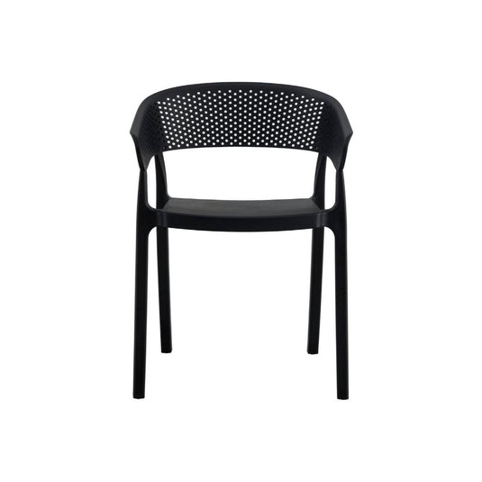 Set de 2 Sillas Manaos, Negro, con Espaldar Minimalista y Diseño Moderno