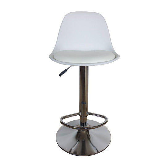 Kit de Dos Sillas Bar Napoles X2, Blanco, base metal cromado
